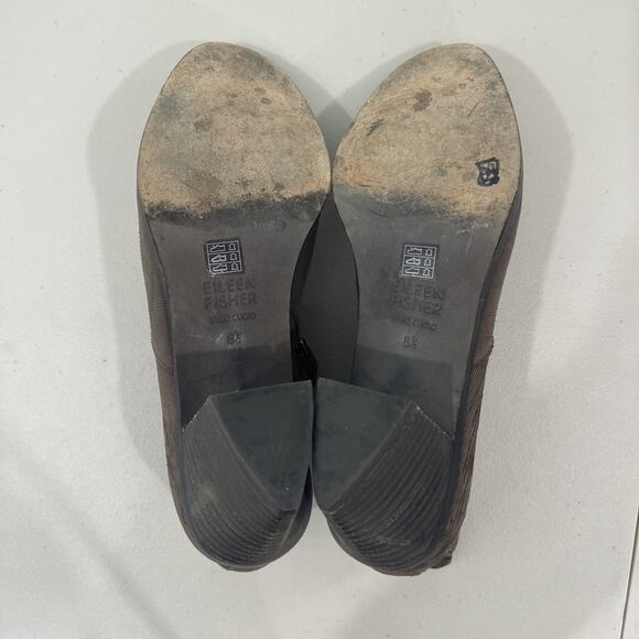 Eileen Fisher Boots Sz 8.5 Bootie Vero Cucio Lagenlook Suede Brown Grey Earthy - Picture 12 of 14